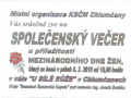 Společenský večer 8.3.2019