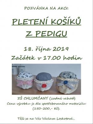 Pletení košíků z pedigu - ZŠ Chlumčany - 18. října od 17:00 hodin.