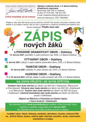 Základní umělecká škola v Dobřanech - zápis nových žáků