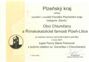 Památka Plzeňského kraje 2021