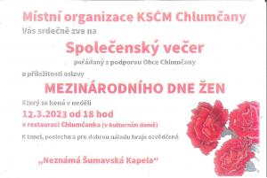 Společenský večer 12.3.2023