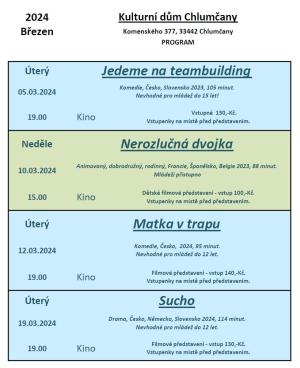 Kulturní dům - program na březen 2024