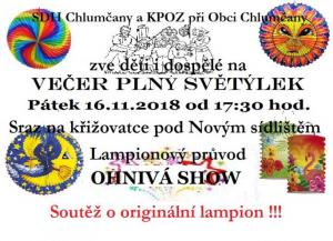 Večer plný světýlek - lampionový průvod - světelná show